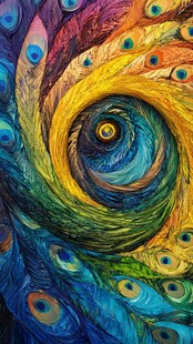 孔雀羽旋涡艺术图案