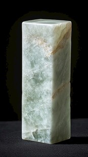 翠绿纹理玉柱摆件