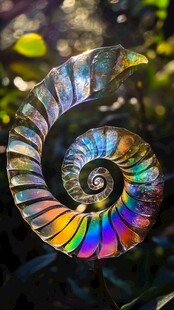 炫彩螺旋贝壳艺术品