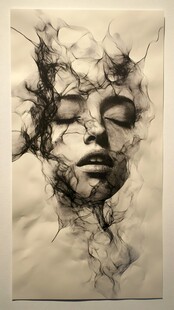 梦幻破碎感女性抽象艺术画