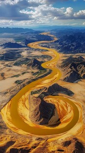 壮丽黄河蜿蜒于山川之间