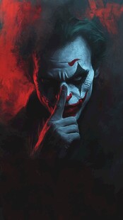 神秘诡异小丑形象特写