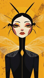 梦幻昆虫系拟人插画形象