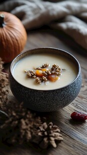 秋日南瓜浓汤配坚果