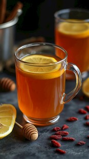 热柠檬枸杞茶的惬意时光