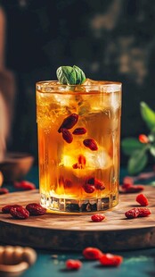 枸杞薄荷冰饮 清爽诱人