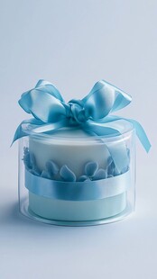 精致蓝系装饰圆形小蛋糕