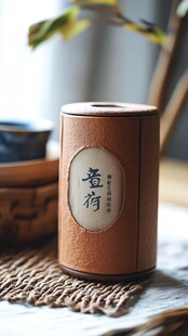 中式古朴茶罐 董荷字样