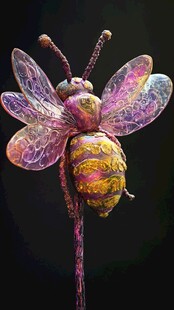 梦幻紫金色立体艺术蜜蜂