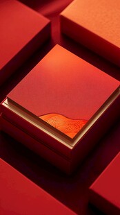 红盒叠放中的精美设计