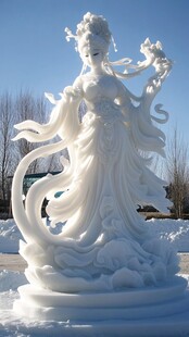 冰雪女神雪雕艺术作品