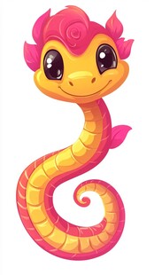 可爱粉色小龙卡通形象