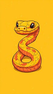 可爱卡通蛇形象插画