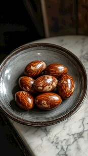 碗中花纹别致的特色坚果