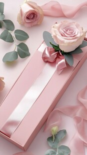 粉色玫瑰礼盒的浪漫时刻