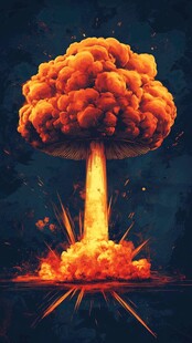 核爆瞬间的震撼蘑菇云