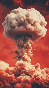 蘑菇云升起的震撼瞬间