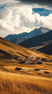 山间村落 秋日壮丽风光