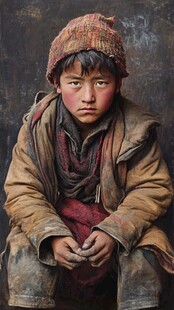 藏区孩童的质朴模样