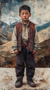 高原少年 坚毅神情的写照