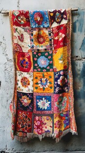 民族风拼布挂毯艺术之美