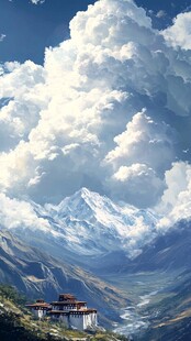 雪山下的梦幻藏式建筑