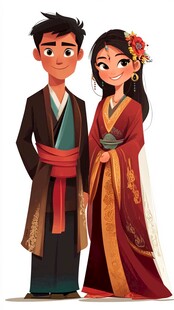 中式古装情侣形象展示