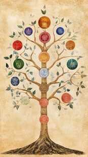 生命之树 彩色球体装点的图腾