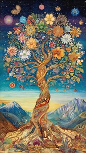 梦幻繁花之树的奇幻图景