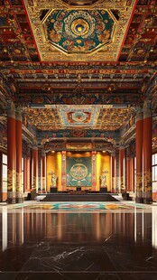 华丽中式宫殿内景