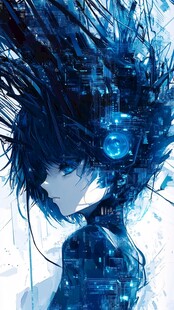 科技风机械少女侧影