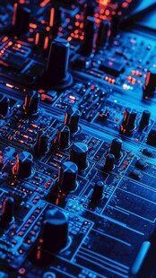 电子混音台细节特写