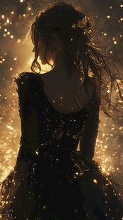 梦幻背影的璀璨女孩