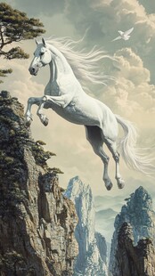 白马跃峰巅 仙气满乾坤