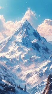 巍峨雪山映蓝天