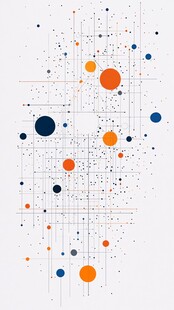 抽象几何点线构成图案