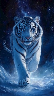 蓝白猛虎踏浪于浩瀚星空