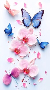 蝶舞兰香 浪漫花卉图景