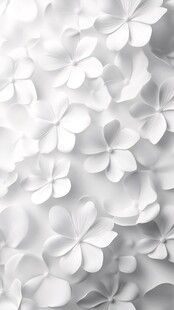 白色立体纸花装饰背景图