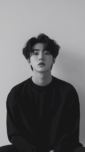 酷帅男士黑白风肖像照