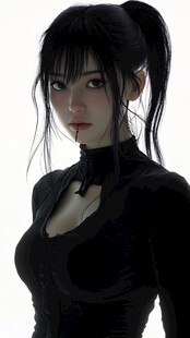 黑发酷飒女子时尚造型