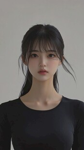 长发黑衣清冷气质女生