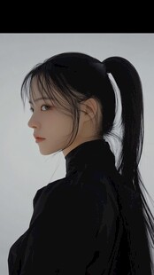 黑色系扎马尾的酷飒女性