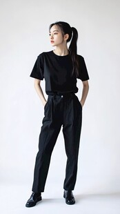 简约黑装女子时尚造型