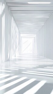 白色极简主义光影走廊