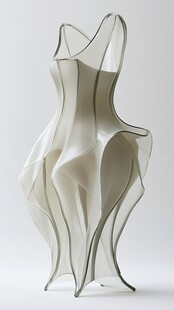 未来感透明流线型服饰雕塑