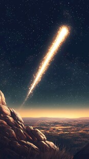 流星划过夜空的壮丽景象