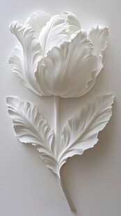 白色立体雕花郁金香装饰