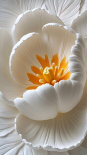 立体白色花朵雕塑特写