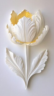 立体白色郁金香装饰花